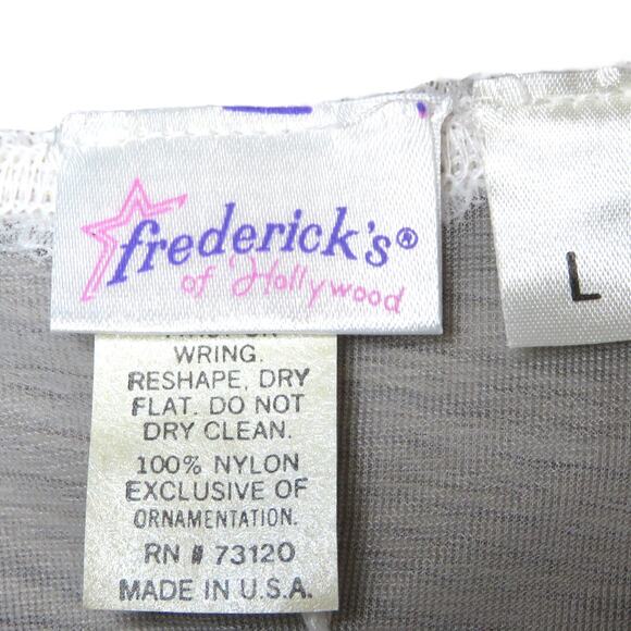 Vintage Frederick's of Hollywood White Sexy Corset Lace Lingerie Coquette Large - Picture 6 of 6